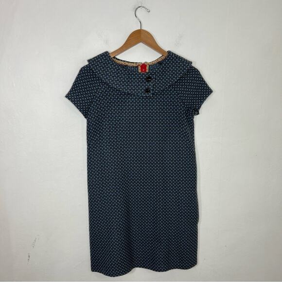 Beebop & Wally Madeline Blue Star Wool Vintage Mod Dress Size XS - Picture 3 of 13